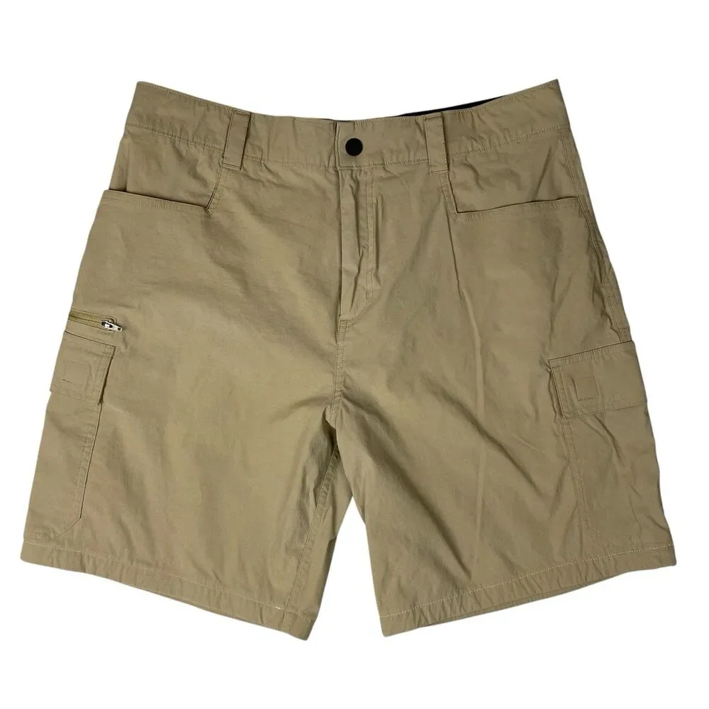 Orvis Tech Cargo Shorts Mens 36 Tan Hiking Outdoor Ripstop Nylon Stretch Media